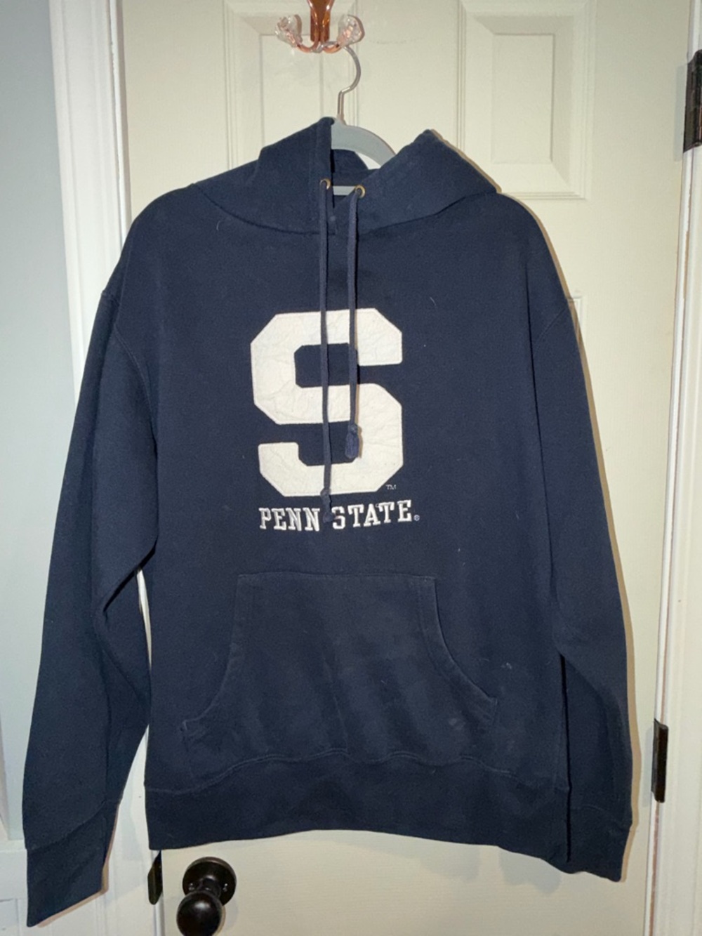 Blue 84 Navy Hooded Sweatshirt with Large White 'S' Penn State Graphic